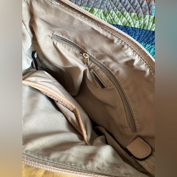 Patchwork Giani Bernini Crossbody Adjustable Strap Pink Tan Bag - Picture 7 of 9